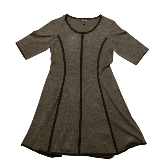 Connected Apparel Gray/Black Round Neck Sweater Dress Sz XL - Picture 1 of 5